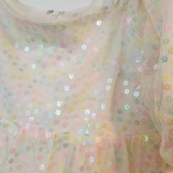 Altr’d State Shasta Sequin Square Neck Floral Babydoll Dress Size XS MSRP $90 - Picture 3 of 5